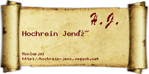 Hochrein Jenő névjegykártya